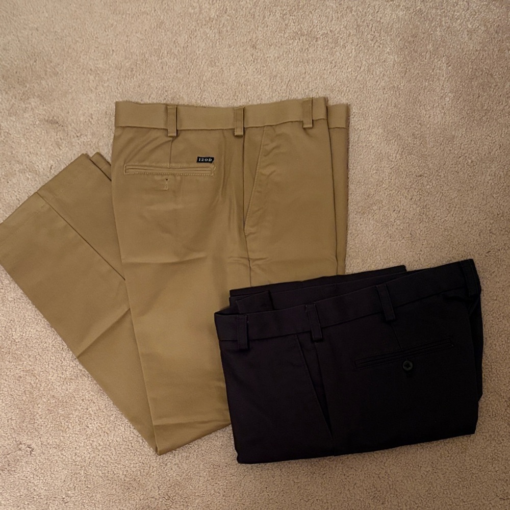 Men's Izod Classic Chino Pants - Khaki and Blue